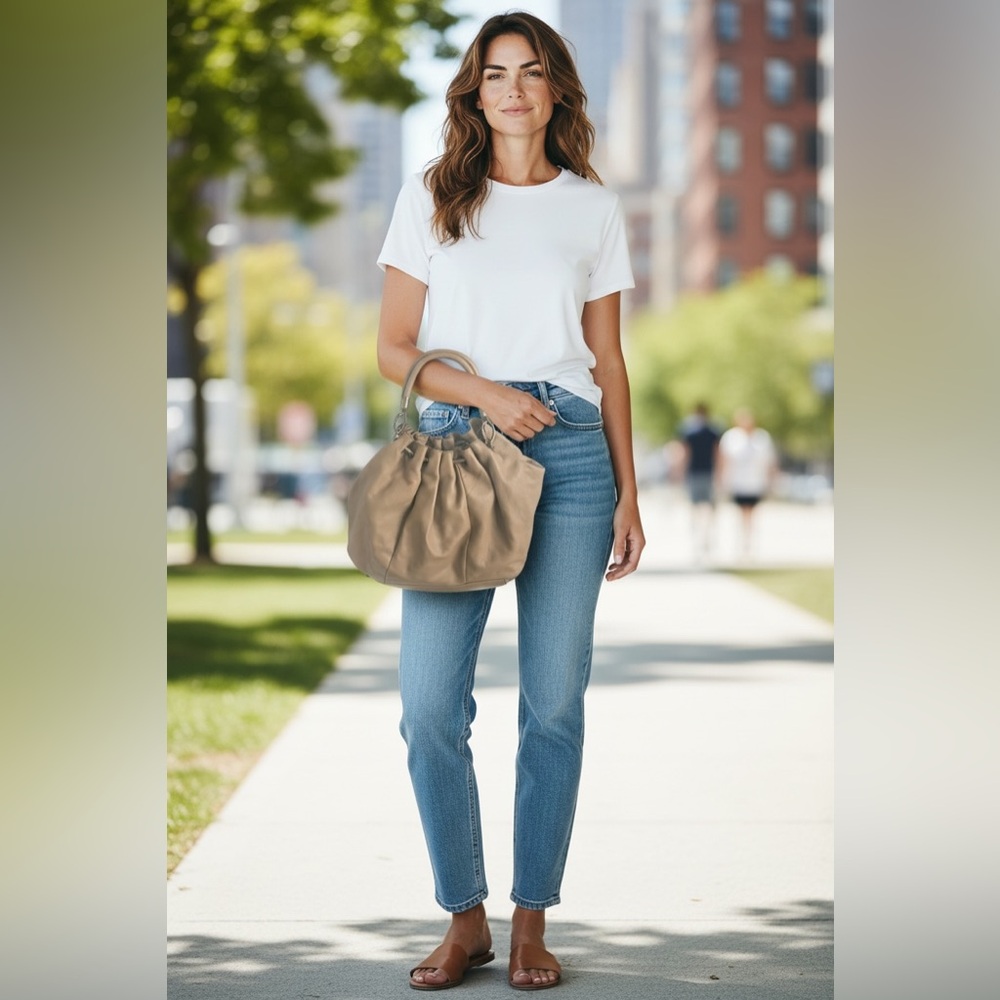 Abro tan / camel large leather shoulder tote bag